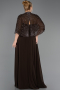 Kleider in Großen Größen Lang Chiffon Braun ABU6529