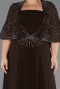 Kleider in Großen Größen Lang Chiffon Braun ABU6529
