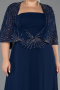 Kleider in Großen Größen Lang Chiffon Marineblau ABU6529