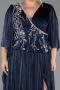 Abendkleid in Übergröße Lang Chiffon Marineblau ABU6619