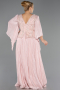 Abendkleid in Übergröße Lang Chiffon Puder ABU6619