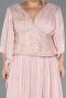 Abendkleid in Übergröße Lang Chiffon Puder ABU6619