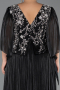 Abendkleid in Übergröße Lang Chiffon Schwarz ABU6619