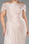 Abendkleid in Übergröße Lang Chiffon Beige ABU6604