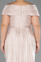 Abendkleid in Übergröße Lang Chiffon Beige ABU6604