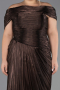 Kleider in Großen Größen Lang Chiffon Braun ABU6604