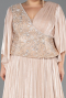 Abendkleid in Übergröße Lang Chiffon Beige ABU6619