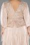 Abendkleid in Übergröße Lang Chiffon Beige ABU6619