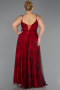 Abschlusskleid In Übergröße Lang Weinrot ABU6558