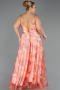 Abschlusskleid In Übergröße Lang Korallorange ABU6558