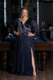 Abendkleid in Übergröße Lang Chiffon Marineblau ABU6619