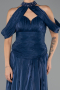 Abendkleid Lang Chiffon Marineblau ABU6640
