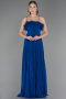 Abschlusskleid Lang Chiffon Sächsischblau ABU4866