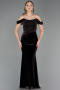 Abendkleid Lang Samt Braun ABU6664