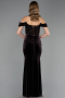 Abendkleid Lang Samt Braun ABU6664