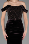Abendkleid Lang Samt Braun ABU6664