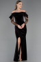 Abendkleid Lang Samt Braun ABU6668