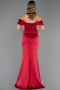 Abendkleid im Meerjungfrau-Stil Lang Satin Weinrot ABU6090