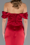Abendkleid im Meerjungfrau-Stil Lang Satin Weinrot ABU6090