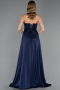 Abendkleid Lang Perlenbesetzt Marineblau ABU6673