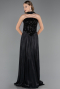 Abendkleid Lang Chiffon Schwarz ABU6533