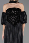Abendkleid Lang Chiffon Schwarz ABU6533