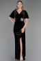 Langes Abendkleid aus Samt in Übergröße Lang Samt Braun ABU4317