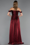 Abschlusskleid Lang Chiffon Weinrot ABU6674