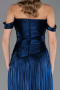 Abendkleid in Übergröße Lang Chiffon Marineblau ABU6685