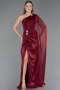 Abendkleid Lang Chiffon Weinrot ABU6675