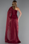 Abendkleid Lang Chiffon Weinrot ABU6675
