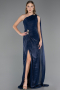 Abendkleid Lang Chiffon Marineblau ABU6675