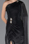 Abendkleid Lang Chiffon Schwarz ABU6675