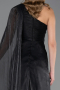 Abendkleid Lang Chiffon Schwarz ABU6675