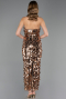 Abendkleid Lang Schuppig Kupfer ABU6676