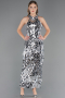 Abendkleid Lang Schuppig Silber ABU6676