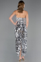 Abendkleid Lang Schuppig Silber ABU6676