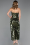 Abendkleid Lang Schuppig Khaki ABU6676