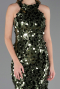 Abendkleid Lang Schuppig Khaki ABU6676