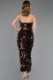 Abendkleid Lang Schuppig Braun ABU6676