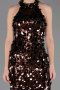 Abendkleid Lang Schuppig Braun ABU6676
