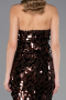Abendkleid Lang Schuppig Braun ABU6676