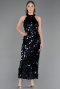 Abendkleid Lang Schuppig Marineblau ABU6676