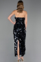Abendkleid Lang Schuppig Marineblau ABU6676