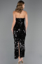 Abendkleid Lang Schuppig Schwarz ABU6676