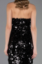 Abendkleid Lang Schuppig Schwarz ABU6676