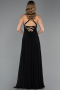 Abschlusskleid Lang Chiffon Schwarz ABU6677