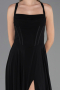 Abschlusskleid Lang Chiffon Schwarz ABU6677