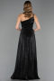 Abschlusskleid Lang Chiffon Schwarz ABU6678
