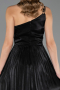 Abschlusskleid Lang Chiffon Schwarz ABU6678
